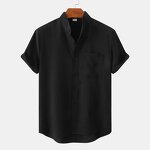 T-Shirt Factory - OEM/ODM Men's Summer Cotton Linen Stand Collar Top
