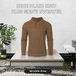 Sweater Factory - OEM/ODM Men's Slim Plaid Shawl Collar Pullover