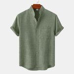 T-Shirt Factory - OEM/ODM Men's Summer Cotton Linen Stand Collar Top