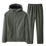 Tracksuit Set Factory - OEM/ODM Men's Fleece Running Hooded Jacket Set