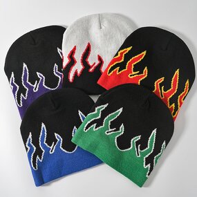 Beanie Hat Manufacturer - OEM/ODM Winter Flame Jacquard Acrylic Hip Hop Hat