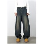 Jeans Supplier - OEM/ODM Vintage Streetwear Wide Leg Washed Jeans
