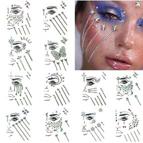 Face Gems Stickers Factory - OEM Temporary Tattoo Self Adhesive Crystal