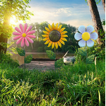 Metal Flower Garden Stakes Factory - OEM Large Colorful Landscape Decor