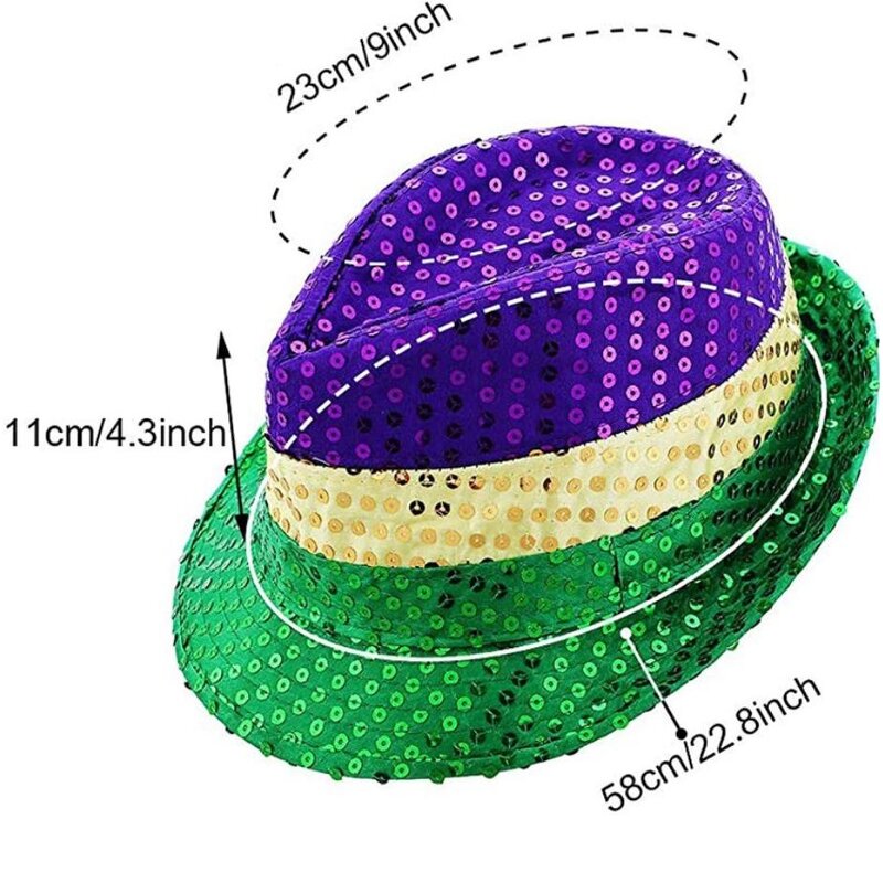 Fedora Hat Factory - OEM Adult Mardi Gras Sequin Dress-up Costume