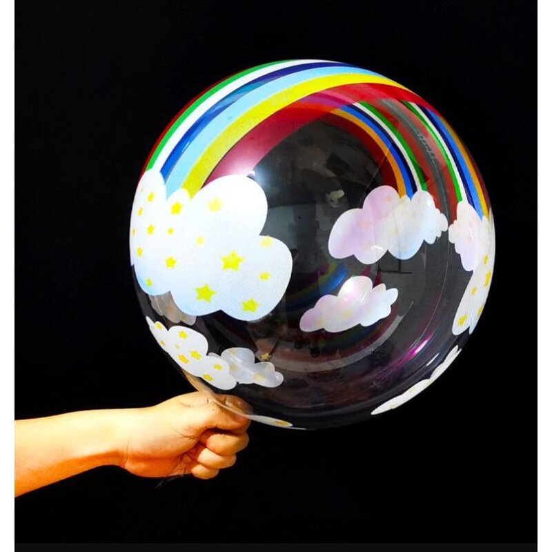 Bobo Balloon Factory - OEM 20'' Rainbow Clouds Transparent Bubble Balloons