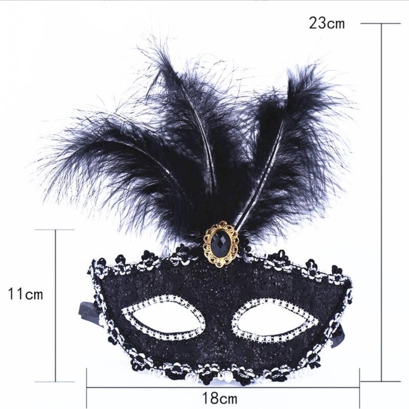 Christmas Mask Factory - OEM Masquerade Leather Feather Inlaid Diamond