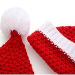 Santa Hat Factory - OEM Knitted Kids Toddler White Red Beanie Pom Ball