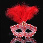 Christmas Mask Factory - OEM Masquerade Leather Feather Inlaid Diamond