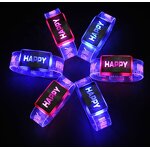 Led Bracelet Factory - OEM HAPPY Flashing Blinking Wristband Bangle