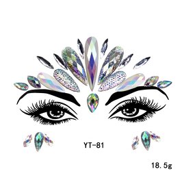 Glitter Face Jewel Stickers Factory - OEM Rhinestone Gem Holographic Crystal