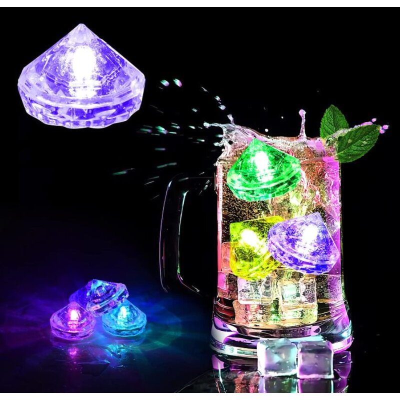Led Ice Cube Factory - OEM Heart Multi-Color Flashing Liquid Activation