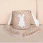 Easter Basket Factory - OEM Bunny Canvas Hunt Bag with Fluffy Tail
