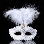 Christmas Mask Factory - OEM Masquerade Leather Feather Inlaid Diamond