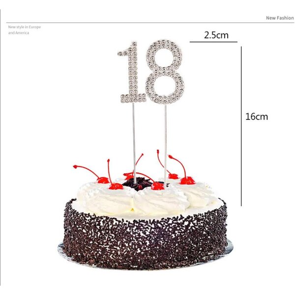 Cake Topper Factory - OEM Number 0-9 Bling Rhinestone Happy Birthday