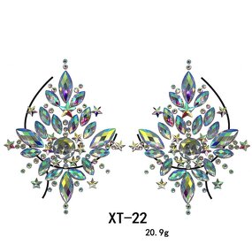 Rhinestone Gems Nipple Covers Factory - OEM Body Bra Jewels Tattoo Sticker