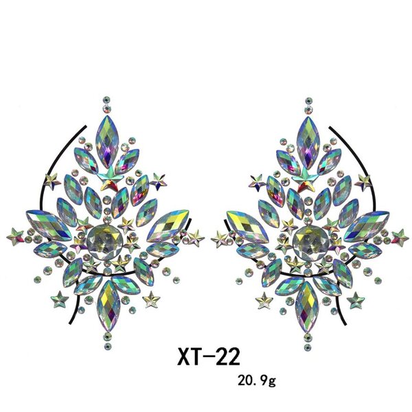 Rhinestone Gems Nipple Covers Factory - OEM Body Bra Jewels Tattoo Sticker