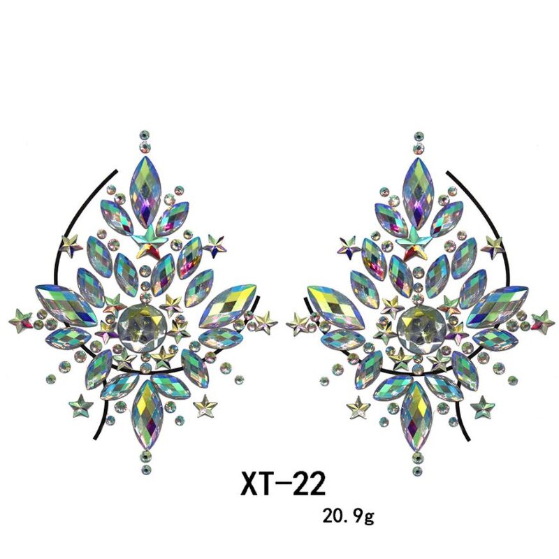 Rhinestone Gems Nipple Covers Factory - OEM Body Bra Jewels Tattoo Sticker