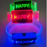 Led Bracelet Factory - OEM HAPPY Flashing Blinking Wristband Bangle