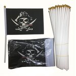 Pirate Flag Factory - OEM Mini Ghost Crossbones Jolly Roger Hand Held