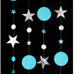 Star Garland Factory - OEM 4m Metallic Glitter Moon Circle Dot Streamers