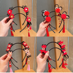 Hair Headband Factory - OEM Cute Pom Pom Ball Chinese New Year Hoop