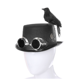 Steampunk Hat Factory - OEM Top Hats with Goggles Crow Bird Cosplay