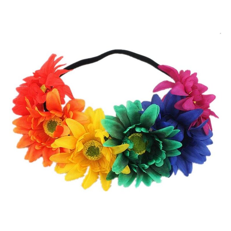 Sunflower Crown Factory - OEM Big Flower Garland Hawaiian Stretch Headpiece