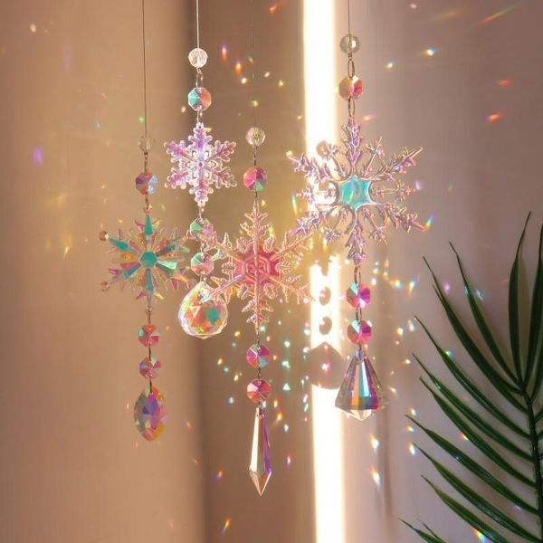 Snowflake Ornament Factory - OEM Colorful Crystal Chandelier Pendant