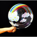 Bobo Balloon Factory - OEM 20'' Rainbow Clouds Transparent Bubble Balloons
