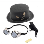 Steampunk Hat Factory - OEM Top Hats with Goggles Crow Bird Cosplay