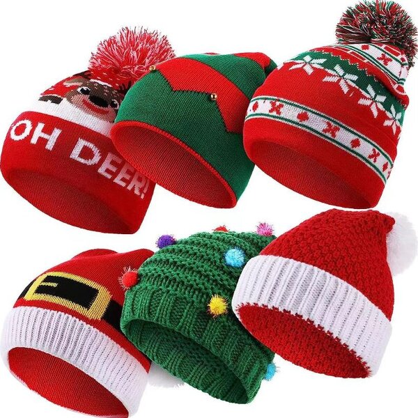 Christmas Hat Factory - OEM Knitted Reindeer Santa Snowflake Pompom Beanie