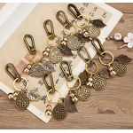 Feng Shui Keychain Factory - OEM Brass Lucky Leaf Fu Gourd Charms