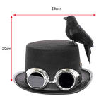 Steampunk Hat Factory - OEM Top Hats with Goggles Crow Bird Cosplay