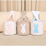 Easter Basket Factory - OEM Bunny Canvas Hunt Bag with Fluffy Tail