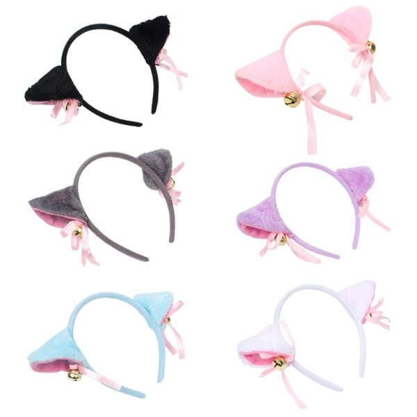 Cosplay Headband Factory - OEM Lolita Bowknot Bell Plush Cat Ear