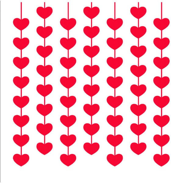Heart Garland Factory - OEM 3m Red Felt Valentines Day Hanging String