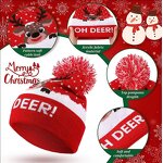 Christmas Hat Factory - OEM Knitted Reindeer Santa Snowflake Pompom Beanie