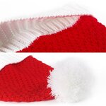 Santa Hat Factory - OEM Knitted Kids Toddler White Red Beanie Pom Ball