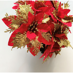 Christmas Ornaments Factory - OEM Artificial Poinsettia Flowers Glitter Bouquet