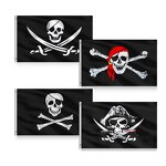 Pirate Flag Factory - OEM Mini Ghost Crossbones Jolly Roger Hand Held