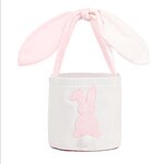 Easter Basket Factory - OEM Bunny Canvas Hunt Bag with Fluffy Tail