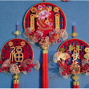 Wall Hanging Charm Factory - OEM Fu Character Tassel New Year Ornament