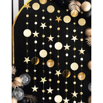 Star Garland Factory - OEM 4m Metallic Glitter Moon Circle Dot Streamers