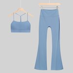 Leggings Set Manufacturer - OEM/ODM Custom Women's Solid Bra Flare Leggings Set