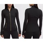 Workout Jacket Supplier - OEM/ODM Gold Zipper Seamless Breathable Nylon Spandex