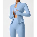 Yoga Jacket Factory - OEM/ODM New Wholesale Long Sleeve Half Bodysuit with Zipper