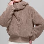 Women's Jacket Factory - OEM/ODM Hoodie Solid Sherpa Stand Collar Zipper Vintage