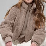Sherpa Jacket Manufacturer - OEM/ODM Stand Collar Vintage Crop Length Hoodie Fleece