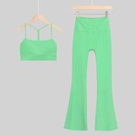 Leggings Set Manufacturer - OEM/ODM Custom Women's Solid Bra Flare Leggings Set